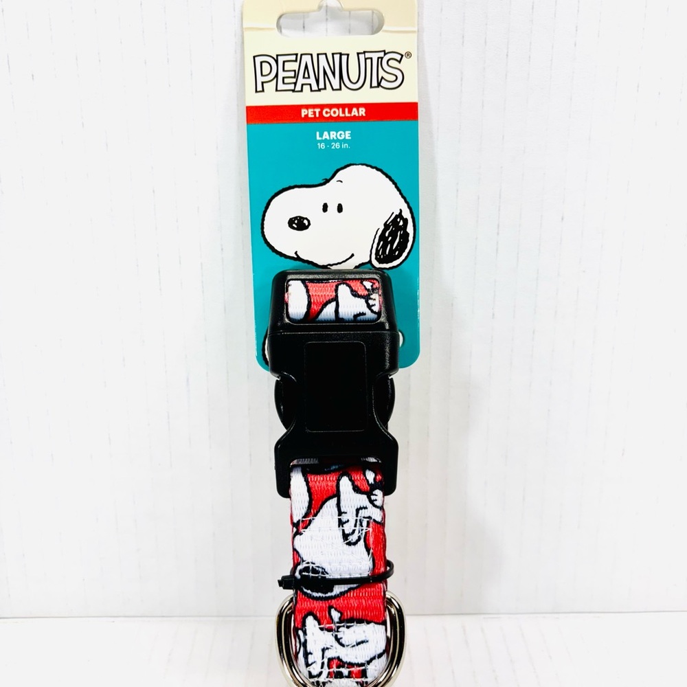 Peanuts SNOOPY Dog Collar , Adjustable Pet Buckle Closure, Large 16-26" NWT